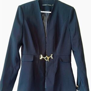 Ivanka Trump Black Blazer with Gold Clasp